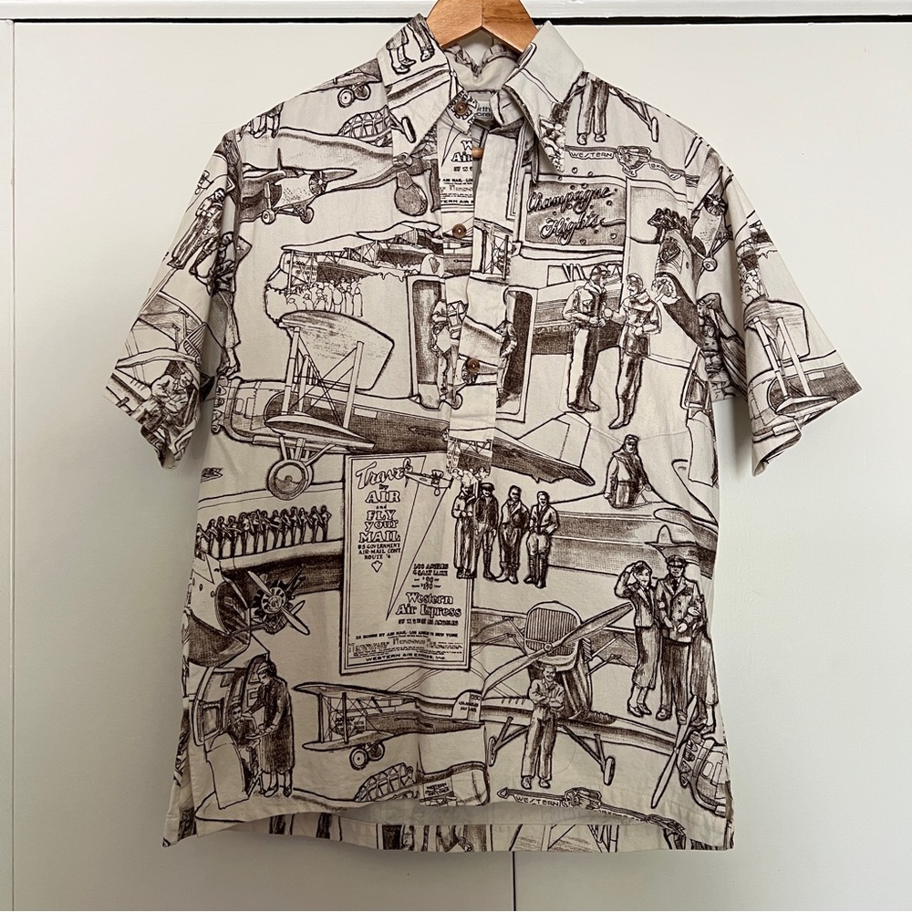 North Shore Vintage 70s Style Aviator Shirt Sz M